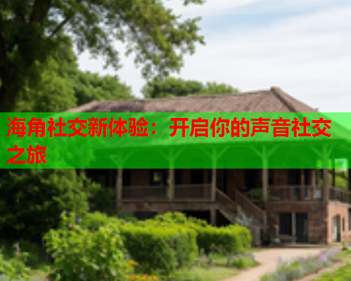 海角社交新体验：开启你的声音社交之旅  第1张